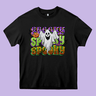 Spooky Spooky Spooky Heavy Core Tee Designed By Cowgirlartshop