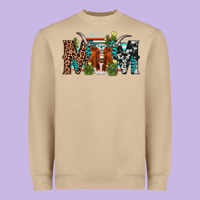 Longhorn Mom Heavyweight Sweatshirt Designed By Adodesignshop