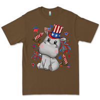 Cacao fourth of july hippopotamus Premium Tee - CowGirlArtShop