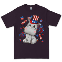Plum fourth of july hippopotamus Premium Tee - CowGirlArtShop