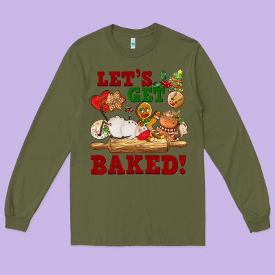 Let's Get Baked Long Sleeve Tee Designed By Fadigitalartstudio