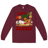 Burgundy let's get baked Long Sleeve Tee - FaDigitalArtStudio