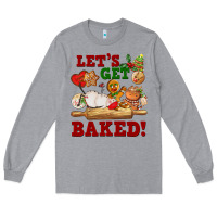 Heather Grey let's get baked Long Sleeve Tee - FaDigitalArtStudio