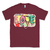 Burgundy love nursing leopard background Classic Tee - CowGirlArtShop