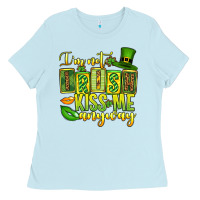 Baby Blue St. Patrick's I am not irish kiss me anyway Ladies Tee - OliviaCreatesArt