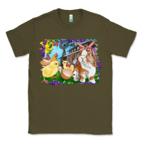 Army Green easter farm chicks and bunny Classic Tee - RanaPortraitStore