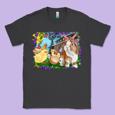 Easter Farm Chicks And Bunny Classic Tee Designed By Ranaportraitstore