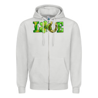 Dove Grey love with horseshoe Zipper Hoodie - AdoDesignShop