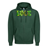 Sports Green love with horseshoe Zipper Hoodie - AdoDesignShop