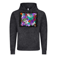 Vintage Black halloween ghost and turquoise glitter background Vintage Hoodie - BundleAndBundleShop