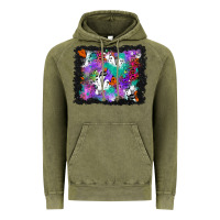 Vintage Olive halloween ghost and turquoise glitter background Vintage Hoodie - BundleAndBundleShop