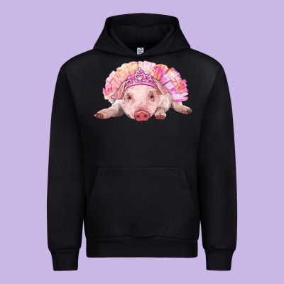 Balerina Baby Pig With Tutu Urban Hoodie Designed By Ranaportraitstore