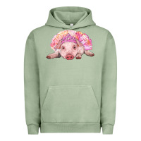 Pigment Oil Green balerina baby pig with tutu Urban Hoodie - RanaPortraitStore