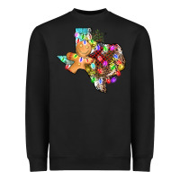 Black christmas texas map Heavyweight Sweatshirt - AdoDesignShop