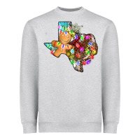 Heather Grey christmas texas map Heavyweight Sweatshirt - AdoDesignShop