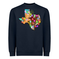 Navy christmas texas map Heavyweight Sweatshirt - AdoDesignShop
