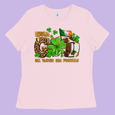 With God All Things Are Possible Ladies Tee Designed By Oliviacreatesart