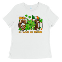 White with god all things are possible Ladies Tee - OliviaCreatesArt