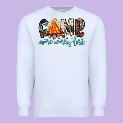 Camp More Worry Less Premium Sweatshirt Designed By Jahusdesignshop