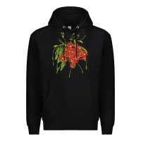 Black Red Orchid Cactus Premium Hoodie - LillyAllenDesigns
