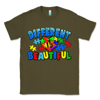 Army Green Different is beautiful Autism Classic Tee - CowGirlArtShop