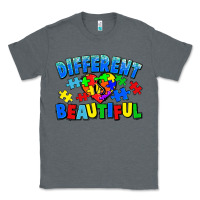 Charcoal Heather Different is beautiful Autism Classic Tee - CowGirlArtShop