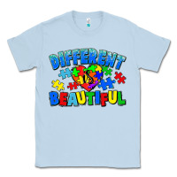 Dusty Blue Different is beautiful Autism Classic Tee - CowGirlArtShop