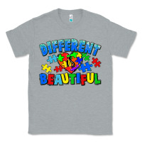Heather Grey Different is beautiful Autism Classic Tee - CowGirlArtShop