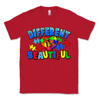 Red Different is beautiful Autism Classic Tee - CowGirlArtShop