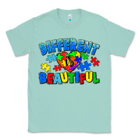 Seafoam Different is beautiful Autism Classic Tee - CowGirlArtShop