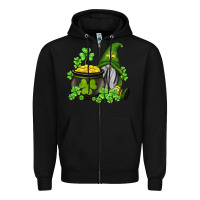 Black st patricks gnome and pot of gold Zipper Hoodie - AdoDesignShop