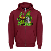Burgundy st patricks gnome and pot of gold Zipper Hoodie - AdoDesignShop