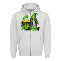 Dove Grey st patricks gnome and pot of gold Zipper Hoodie - AdoDesignShop