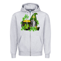 Heather Grey st patricks gnome and pot of gold Zipper Hoodie - AdoDesignShop