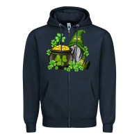 Navy st patricks gnome and pot of gold Zipper Hoodie - AdoDesignShop