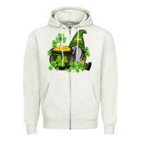 Oatmeal Heather st patricks gnome and pot of gold Zipper Hoodie - AdoDesignShop