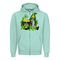 Seafoam st patricks gnome and pot of gold Zipper Hoodie - AdoDesignShop