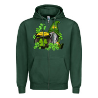 Sports Green st patricks gnome and pot of gold Zipper Hoodie - AdoDesignShop