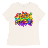 Bone Hello Summer Tie Dye Ladies Tee - CowCowDesign