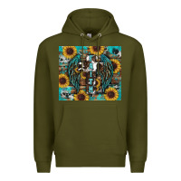 Army Green western faith sunflower's Premium Hoodie - RanaPortraitStore