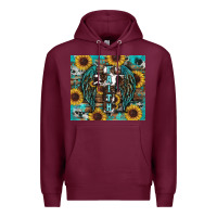 Burgundy western faith sunflower's Premium Hoodie - RanaPortraitStore