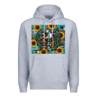 Heather Grey western faith sunflower's Premium Hoodie - RanaPortraitStore