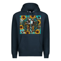 Navy western faith sunflower's Premium Hoodie - RanaPortraitStore
