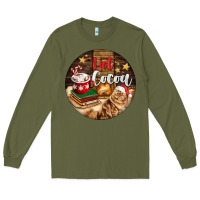 Army Green Hot Cocoa With Cat Long Sleeve Tee - FaDigitalArtStudio