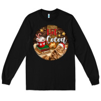 Black Hot Cocoa With Cat Long Sleeve Tee - FaDigitalArtStudio