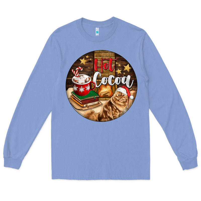 Hot Cocoa With Cat Long Sleeve Tee by FaDigitalArtStudio | Teevron