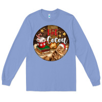 Colony Blue Hot Cocoa With Cat Long Sleeve Tee - FaDigitalArtStudio