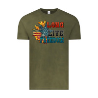 Vintage Olive Long live freedom Vintage Tee - FaDigitalArtStudio