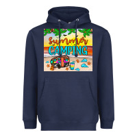 Navy summer camping Heavyweight Hoodie - JahusDesignShop