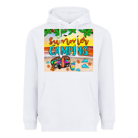 White summer camping Heavyweight Hoodie - JahusDesignShop